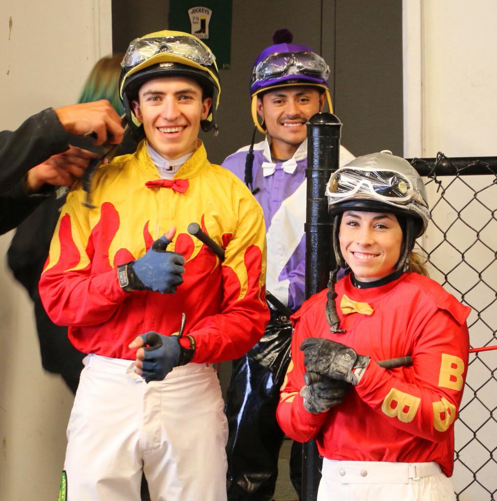 Jake and Kassie with fellow jockey Francisco Orduna-Rojas. (Julie June Stewart photo)